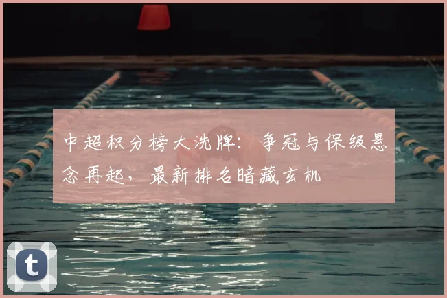 中超积分榜大洗牌：争冠与保级悬念再起，最新排名暗藏玄机